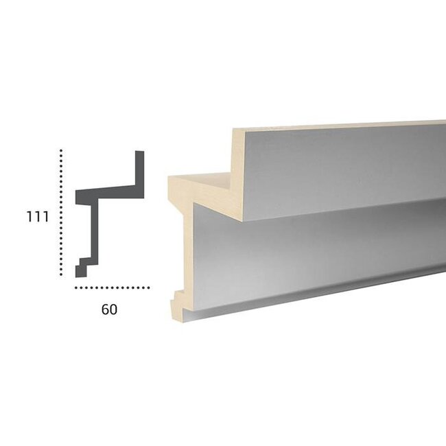 Tesori Polyurethaan - LED sierlijst voor indirecte verlichting, KF705 (111 x 60 mm), lengte 2 m