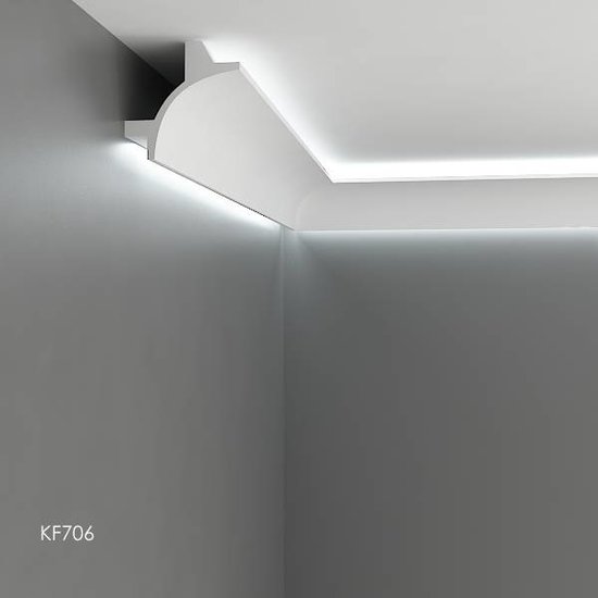 Tesori Polyurethaan - LED sierlijst voor indirecte verlichting, KF706 (115 x 115 mm), lengte 2 m