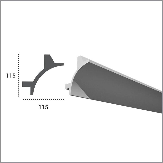 Tesori Polyurethaan - LED sierlijst voor indirecte verlichting, KF706 (115 x 115 mm), lengte 2 m