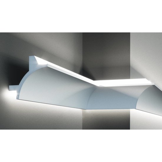 Tesori Polyurethaan - LED sierlijst voor indirecte verlichting, KF706 (115 x 115 mm), lengte 2 m