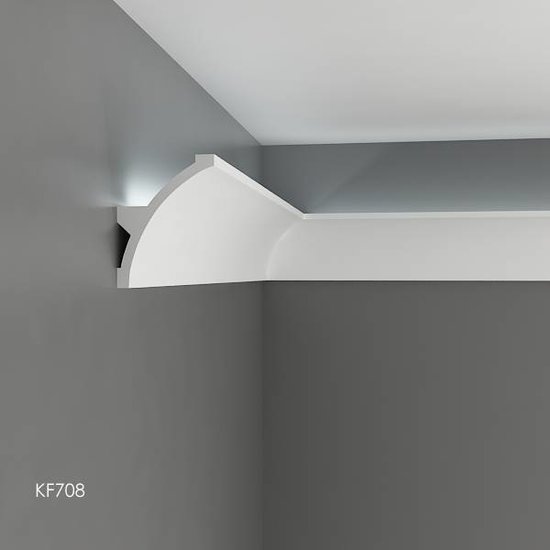 Tesori Polyurethaan - LED sierlijst voor indirecte verlichting, KF708 (140 x 106 mm), lengte 2 m