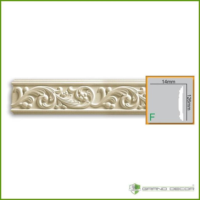 Grand Decor Panel moulding CR746 (126 x 14 mm), polyurethane, length 2 m