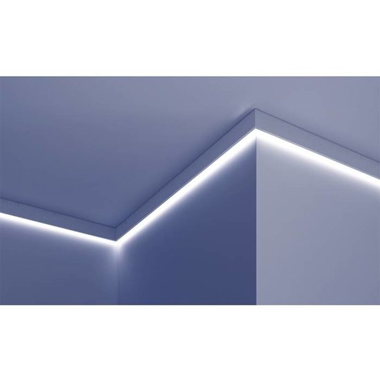 Tesori Polyurethaan - LED sierlijst voor indirecte verlichting, KF501 (62 x 25 mm), lengte 2 m