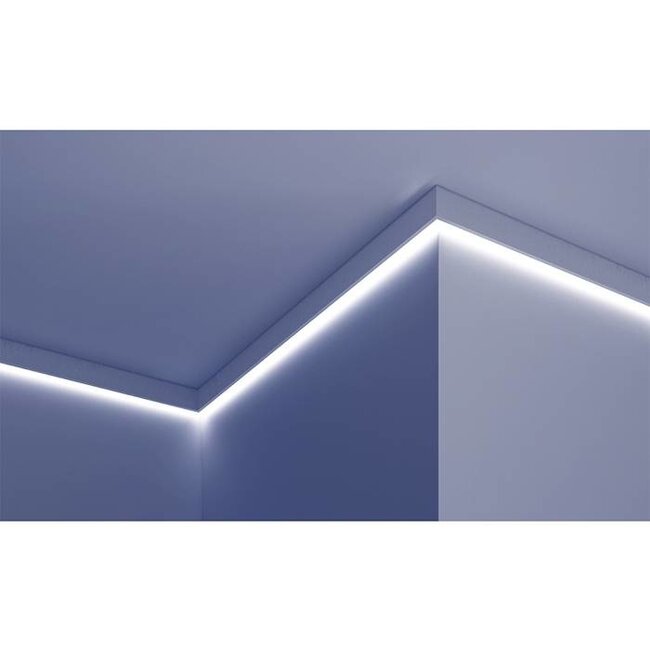 Tesori Polyurethaan - LED sierlijst voor indirecte verlichting, KF501 (62 x 25 mm), lengte 2 m
