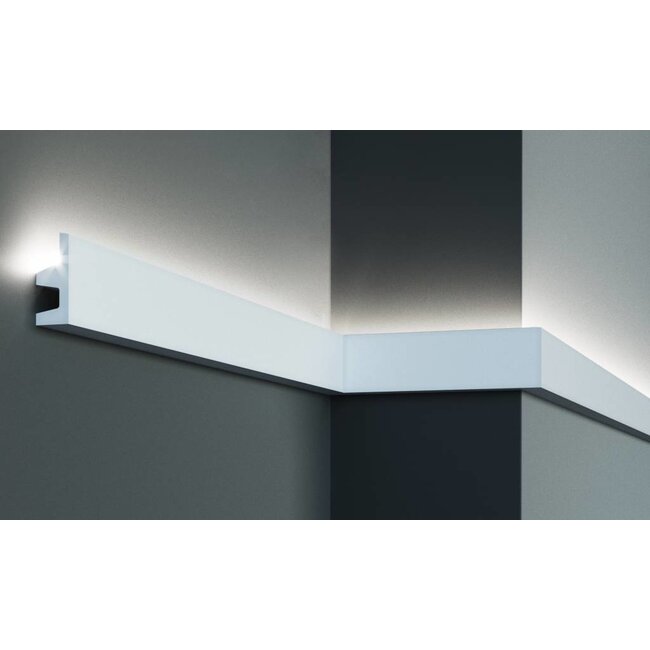 Tesori Polyurethaan - LED sierlijst voor indirecte verlichting, KF501 (62 x 25 mm), lengte 2 m