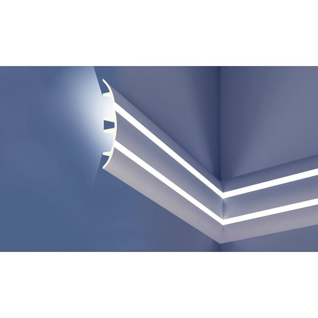 Tesori Polyurethaan - LED sierlijst voor indirecte verlichting, KF502 (75 x 36 mm), lengte 2 m