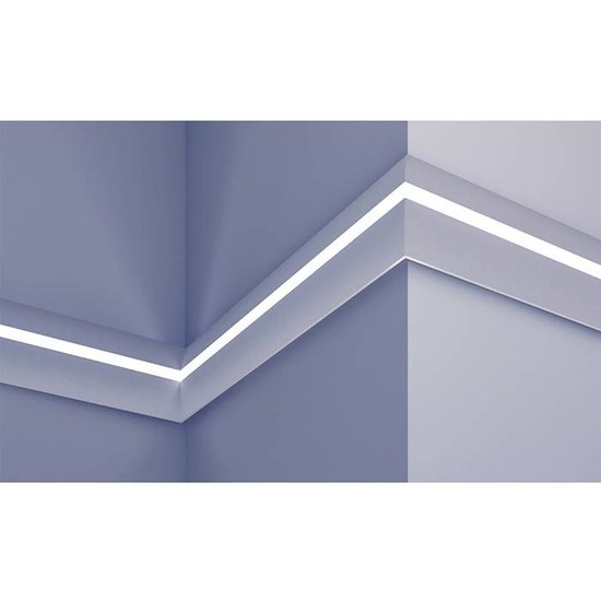 Tesori Polyurethaan - LED sierlijst voor indirecte verlichting, KF502 (75 x 36 mm), lengte 2 m