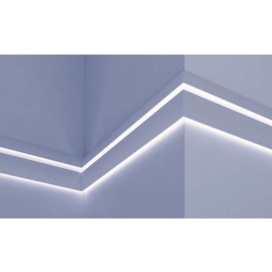 Tesori Polyurethaan - LED sierlijst voor indirecte verlichting, KF502 (75 x 36 mm), lengte 2 m