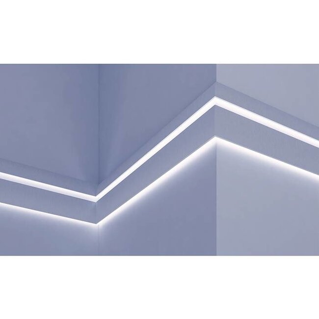 Tesori Polyurethane LED moulding for indirect lighting, KF502 (75 x 36 mm), length 2 m
