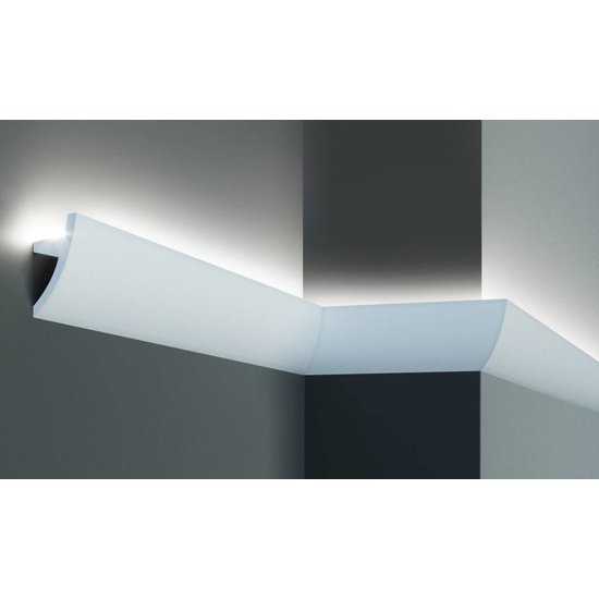 Tesori Polyurethaan - LED sierlijst voor indirecte verlichting, KF502 (75 x 36 mm), lengte 2 m