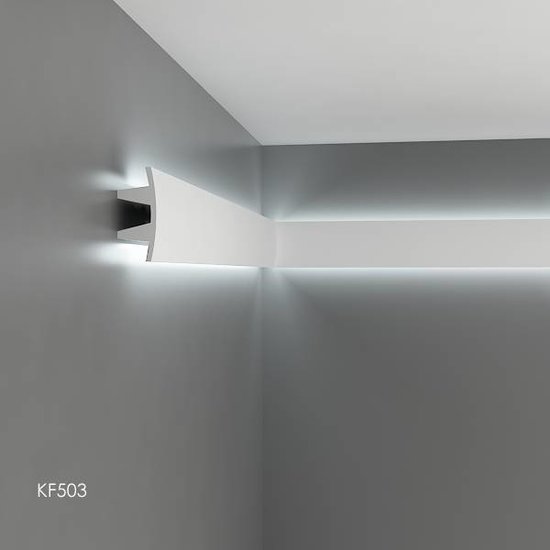 Tesori Polyurethaan - LED sierlijst voor indirecte verlichting, KF503 (100 x 45 mm), lengte 2 m