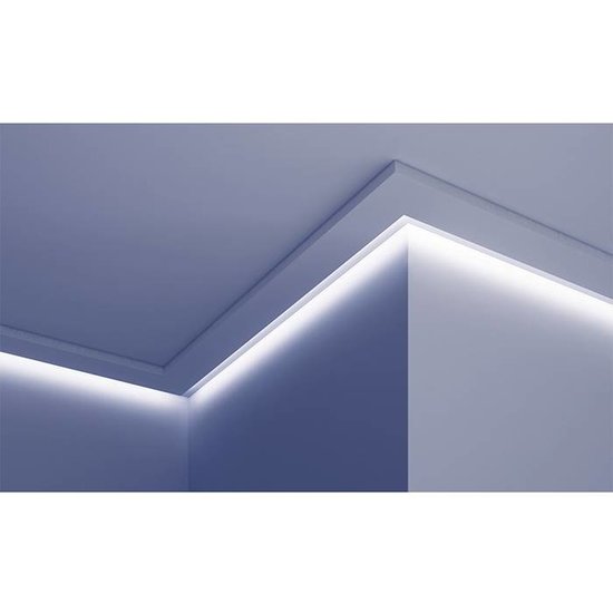 Tesori Polyurethaan - LED sierlijst voor indirecte verlichting, KF504 (102 x 25 mm), lengte 2 m