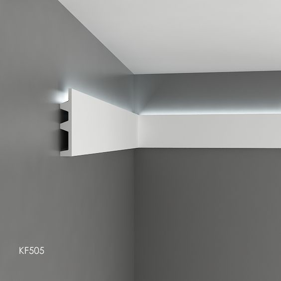 periode evalueren Ook Polyurethaan - LED sierlijst voor indirecte verlichting, KF505 (142 x 25  mm), lengte 2 m | Plinten Decor.nl