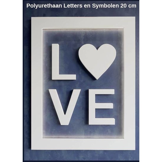 Art Decor 3D Letters Alfabet en Symbolen Polyurethaan hoogte ca. 20 cm (geen piepschuim!)