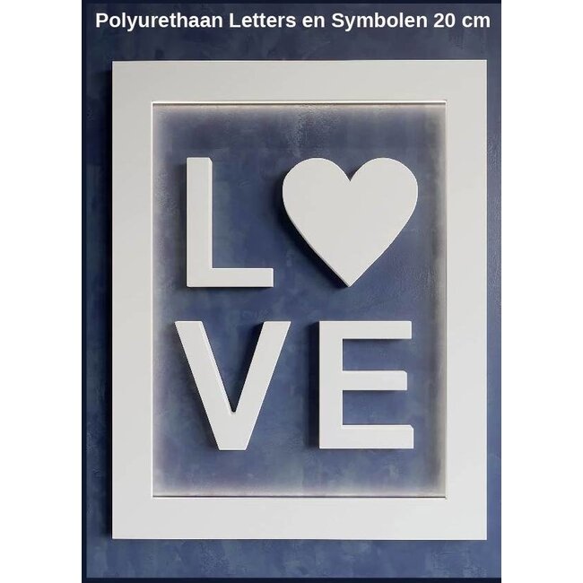 Art Decor 3D Letters Alfabet en Symbolen Polyurethaan hoogte ca. 20 cm (geen piepschuim!)