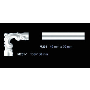 M201-1 hoekbochten (130 x 130 mm), polyurethaan, set (4 hoeken)