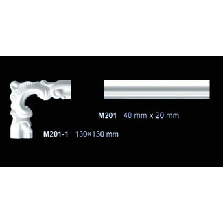 Grand Decor Corner pieces M201-1 (130 x 130 mm), polyurethane, set (4 corners)