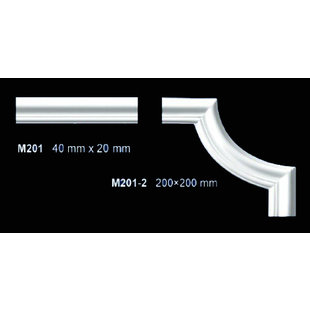 M201-2 hoekbochten (200 x 200 mm), polyurethaan, set (4 hoeken)