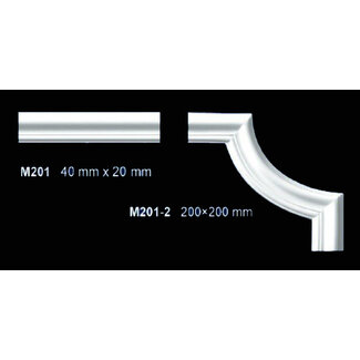 Grand Decor Corner pieces M201-2 (200 x 200 mm), polyurethane, set (4 corners)