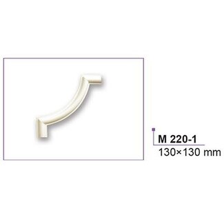 Grand Decor M220-1 hoekbochten (130 x 130 mm), polyurethaan, set (4 hoeken)