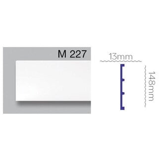 Grand Decor Platte plint M227 (148 x 13 mm) polyurethaan, lengte 2 m