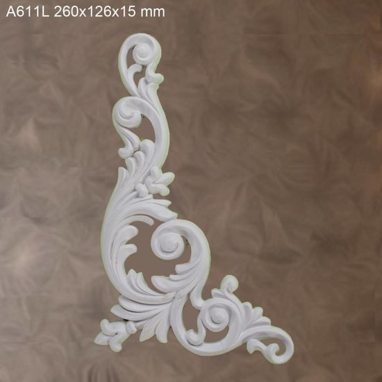 Grand Decor Ornament A611 L (260 x 126 x 15 mm), polyurethaan
