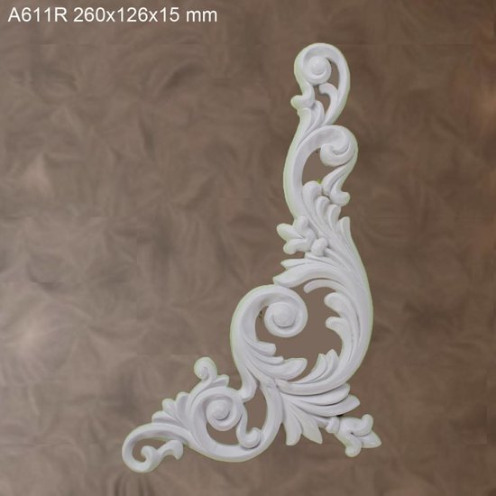 Grand Decor Ornament A611 R (260 x 126 x 15 mm), polyurethaan