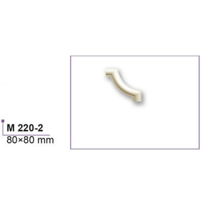 Grand Decor Corner pieces M220-2 (80 x 80 mm), polyurethane, set (4 corners)