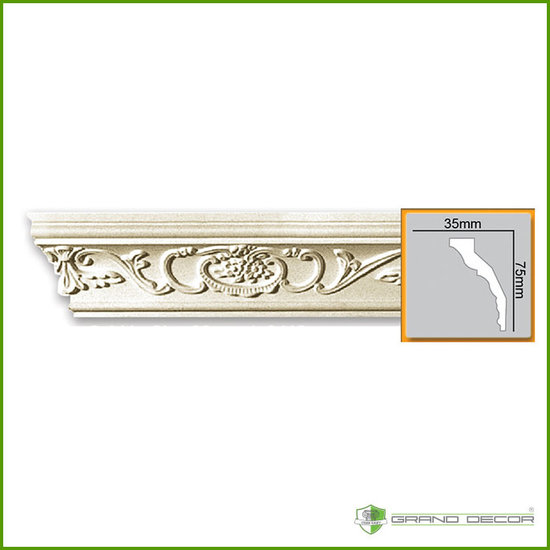 Grand Decor Kroonlijst C748 (75 x 35 mm), polyurethaan, lengte 2 m