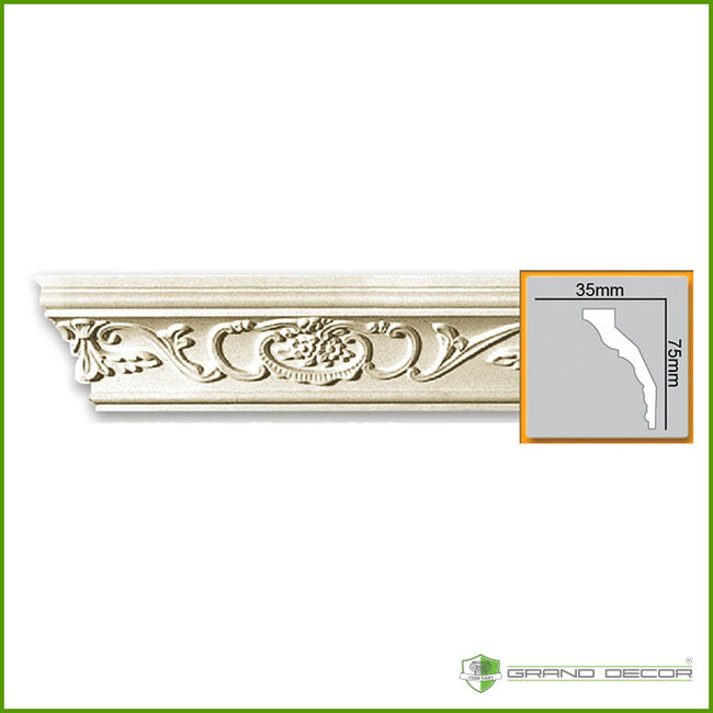 Grand Decor Cornice C748 (75 x 35 mm), polyurethane, length 2 m