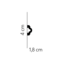 Mardom Decor Panel moulding MD002 (40 x 18 mm), length 2 m