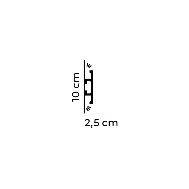 Mardom Decor Lighting Moulding QL017 (100 x 25 mm), length 2 m