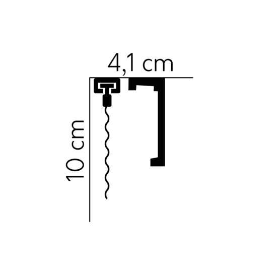 Mardom Decor Gordijnkoof LED QL026 (100 x 41 mm), HDPS, lengte 2 m