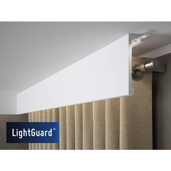Gordijnkoof kant en klaar LED QL036 (148 x 45 mm), HDPS, lengte 2 m Plinten Decor.nl