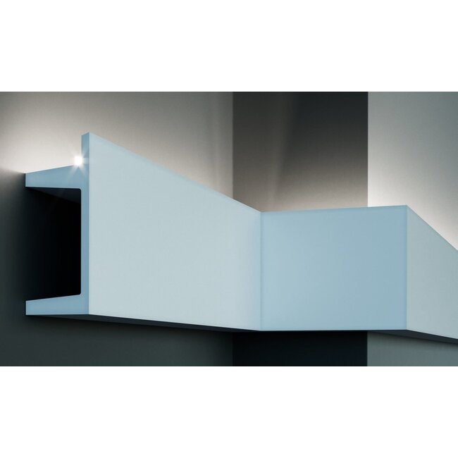 Grand Decor Polyurethane LED moulding for indirect / direct lighting, KF722 (201 x 80 mm), length 2 m