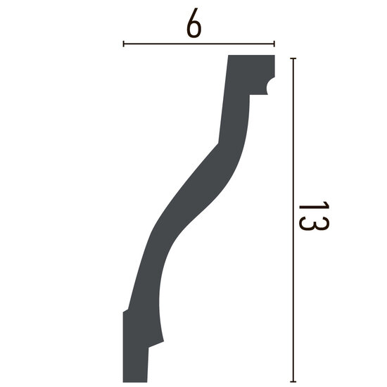 Grand Decor Plafondlijst P918  (130 x 60 mm), polyurethaan, lengte 2 m