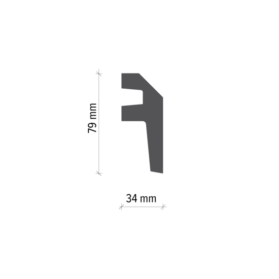 Grand Decor Polyurethaan - LED sierlijst voor indirecte verlichting, KF718 (79 x 34 mm), lengte 2 m