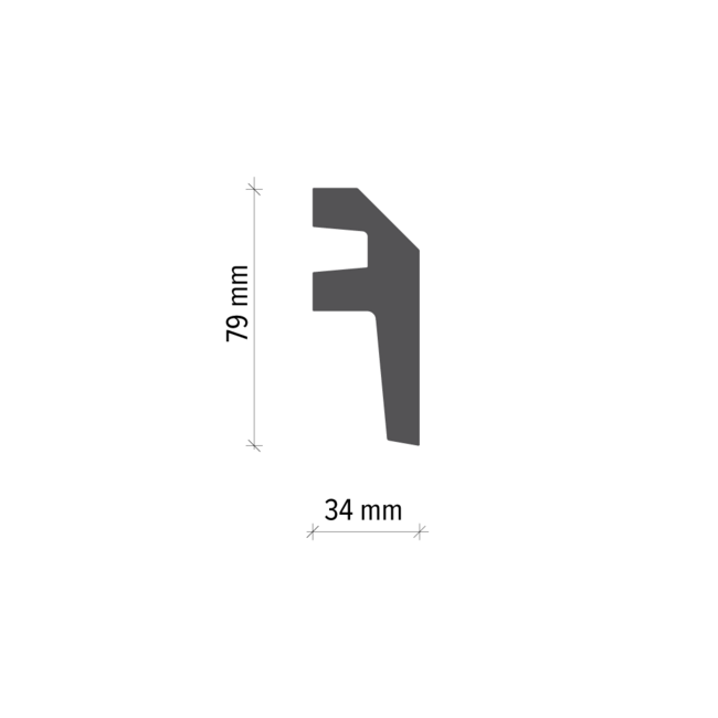 Grand Decor Polyurethaan - LED sierlijst voor indirecte verlichting, KF718 (79 x 34 mm), lengte 2 m