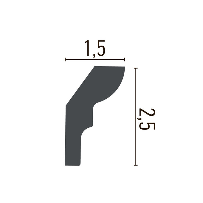 Grand Decor Kroonlijst P892 (25 x 15 mm), polyurethaan, lengte 2 m