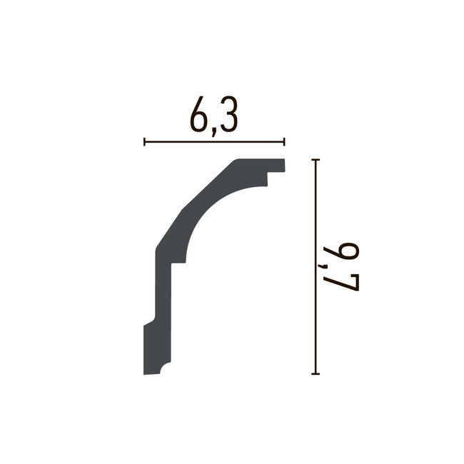 Grand Decor Cornice P872 (97 x 63 mm), polyurethane, length 2 m