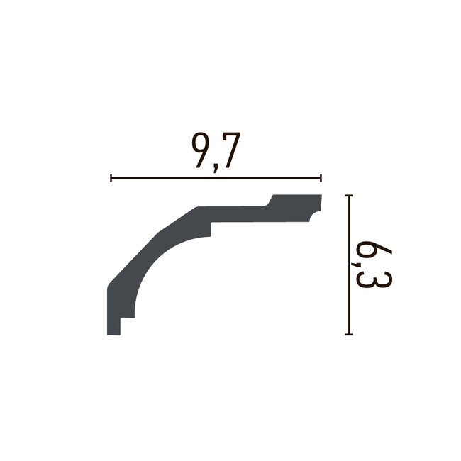 Grand Decor Cornice P872 (97 x 63 mm), polyurethane, length 2 m