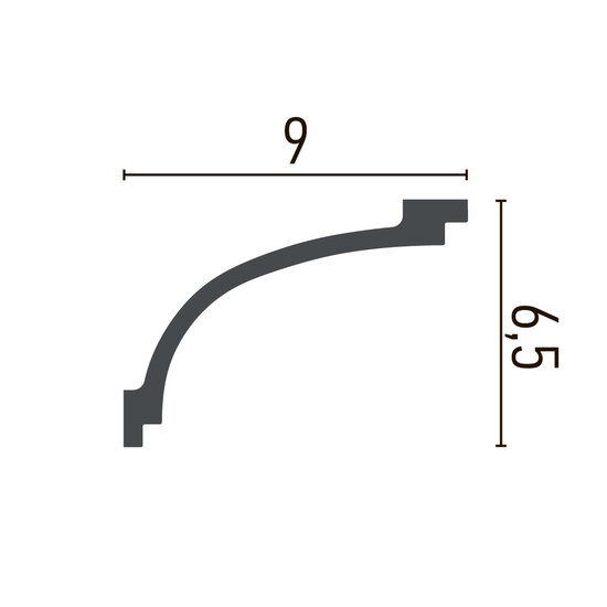 Grand Decor Kroonlijst P893 (90 x 65 mm), polyurethaan, lengte 2 m