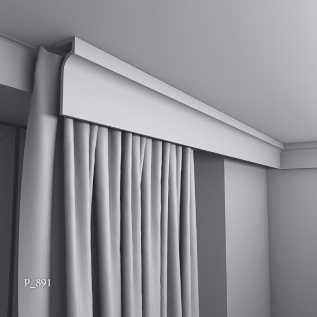 Grand Decor Curtain moulding P891 (130 x 50 mm), polyurethane, length 2 m