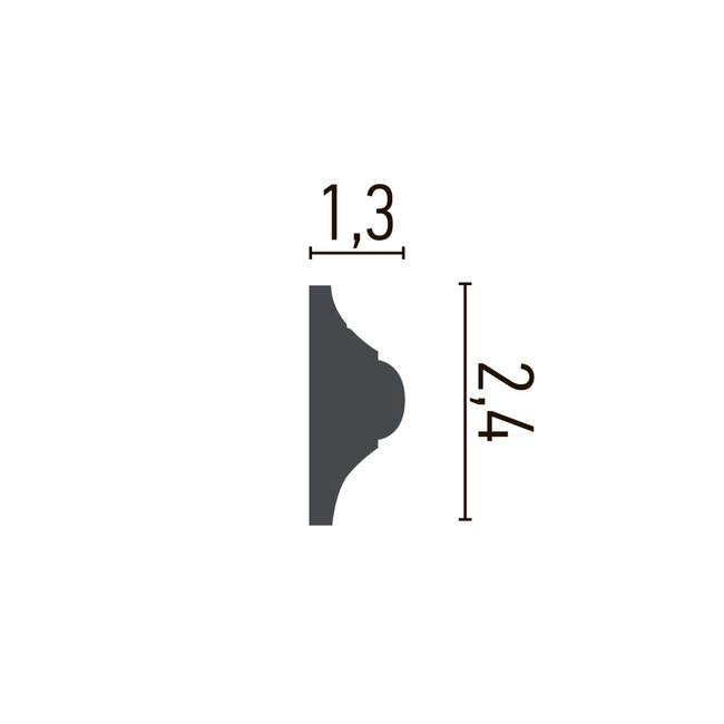 Grand Decor Kaderlijst CR727 (24 x 13 mm), polyurethaan, lengte 2 m (SP3)