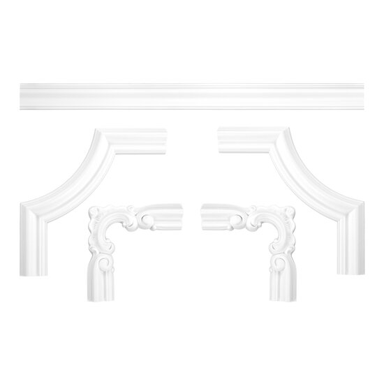 Grand Decor CR824B hoekbochten (230 x 230 mm), polyurethaan, set (4 hoeken