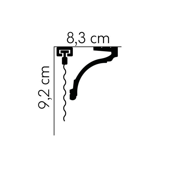 Mardom Decor Plint MD161 LED (92 x 83 mm), lengte 2 m, HDPS