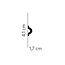 Kaderlijst MDD332 (41 x 17 mm), polyurethaan, lengte 2 m OP = OP