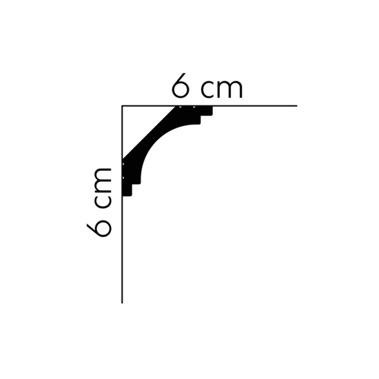 Mardom Decor Plint MD145 LED (60 x 60 mm), HDPS, lengte 2 m