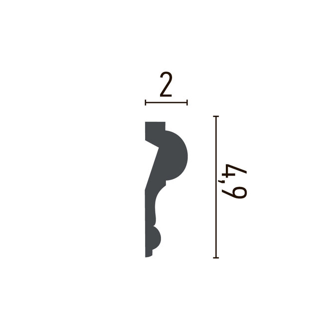 Panel moulding CR873 (49 x 20 mm), polyurethane, length 2 m