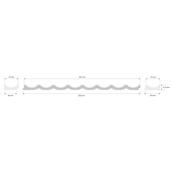 Mardom Decor End piece right of the LUMIO Wall Panel - WP002RT